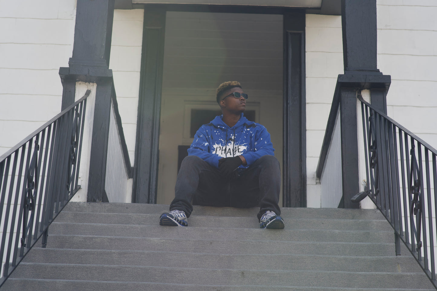 Painted Blue Hoodie.