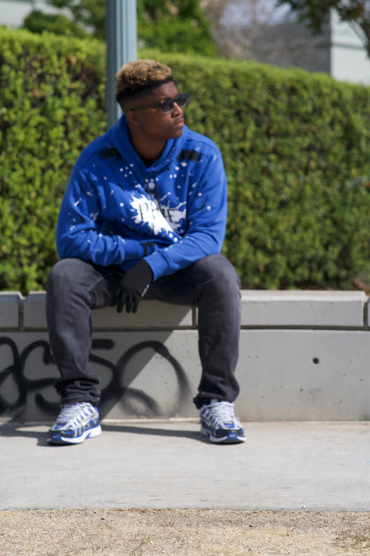 Painted Blue Hoodie.