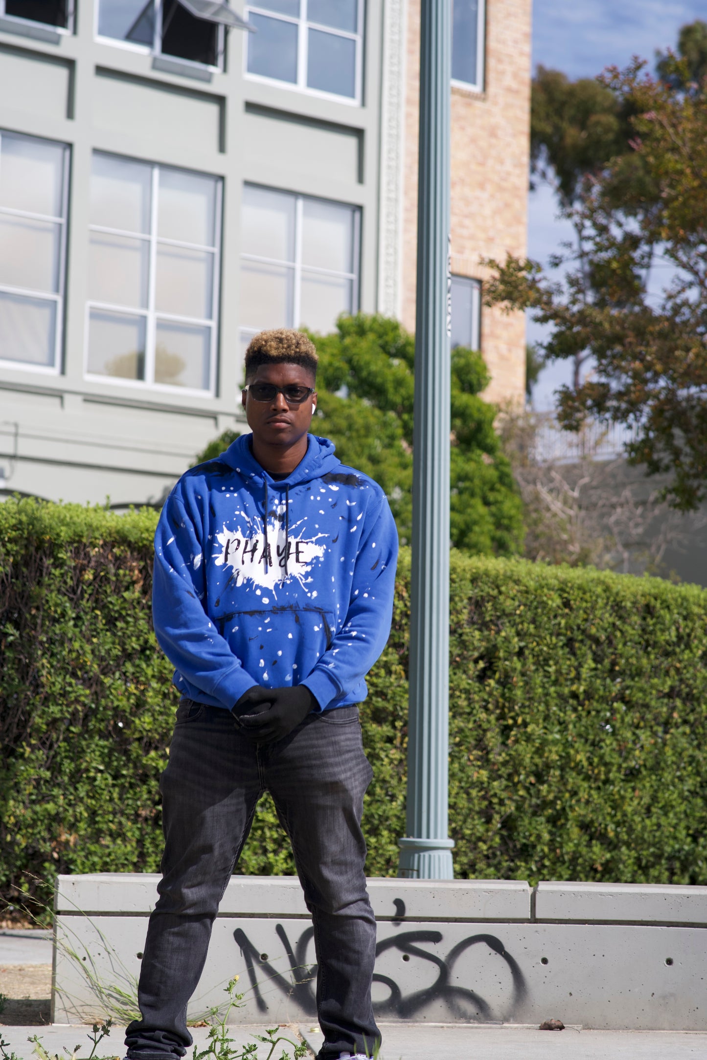 Painted Blue Hoodie.